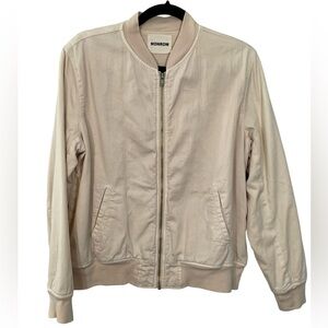 Monrow Zip Up‎ Bomber Jacket Size MEDIUM Peach-ish Tan